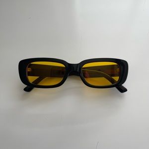 Black & Yellow Rectangular Sunglasses